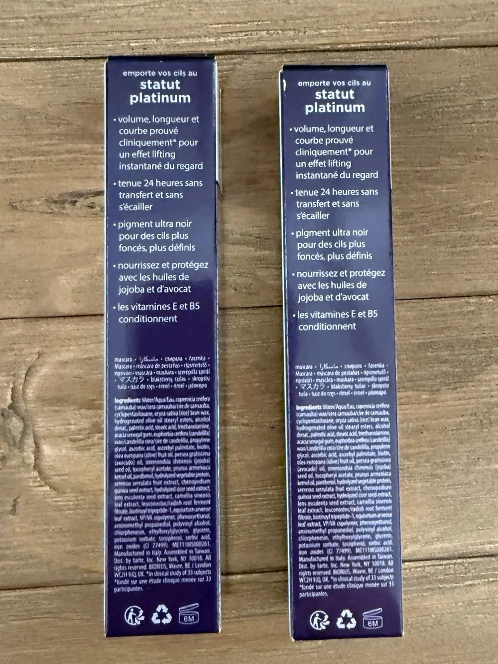 TWO Tarte Black Mascara lights camera lashes platinum full size NEW